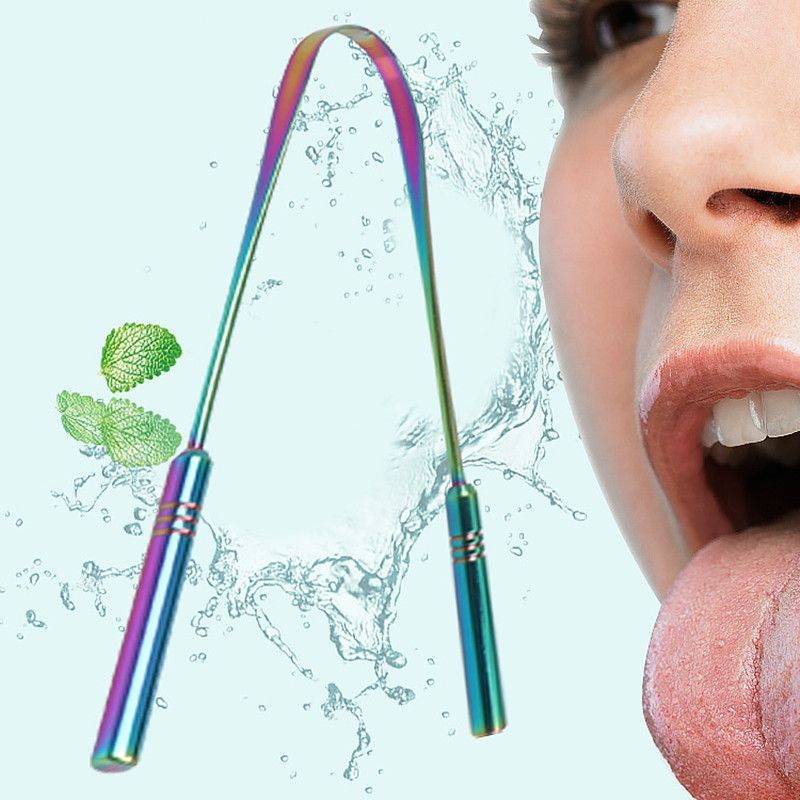 GENERICO - Limpiador Raspador De lengua De Acero Inoxidable Multicolor