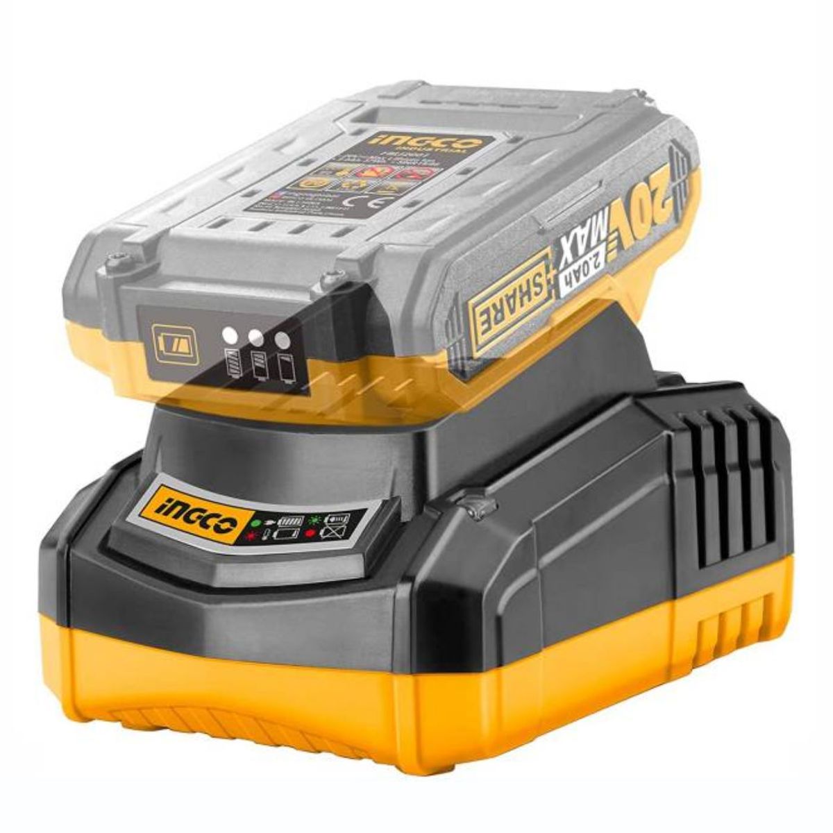 INGCO TOOLS - Cargador rapido inteligente 20v Ingco