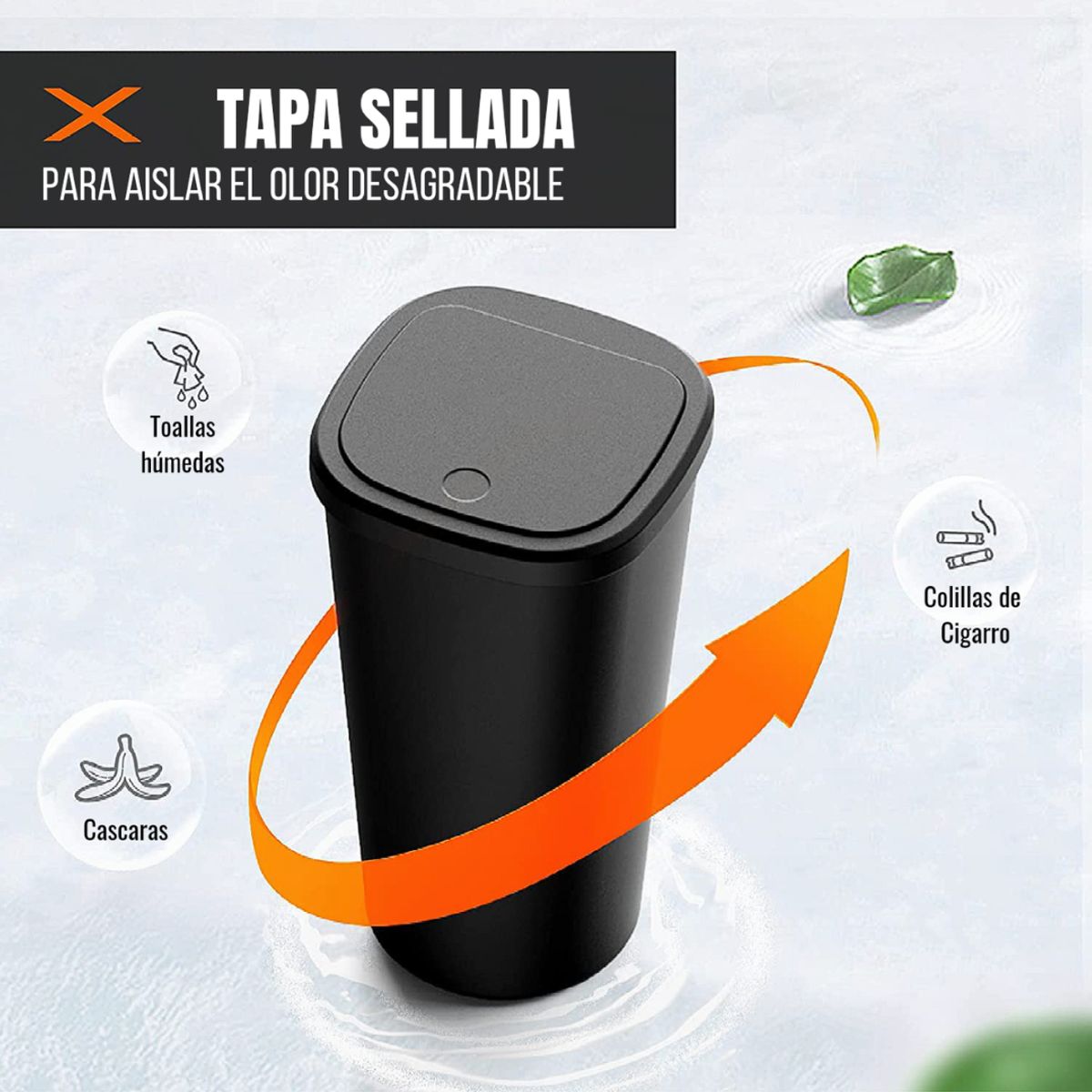 GENERICO - Tacho de Basura Para Auto y Oficina Botón Pulsador + Bolsas