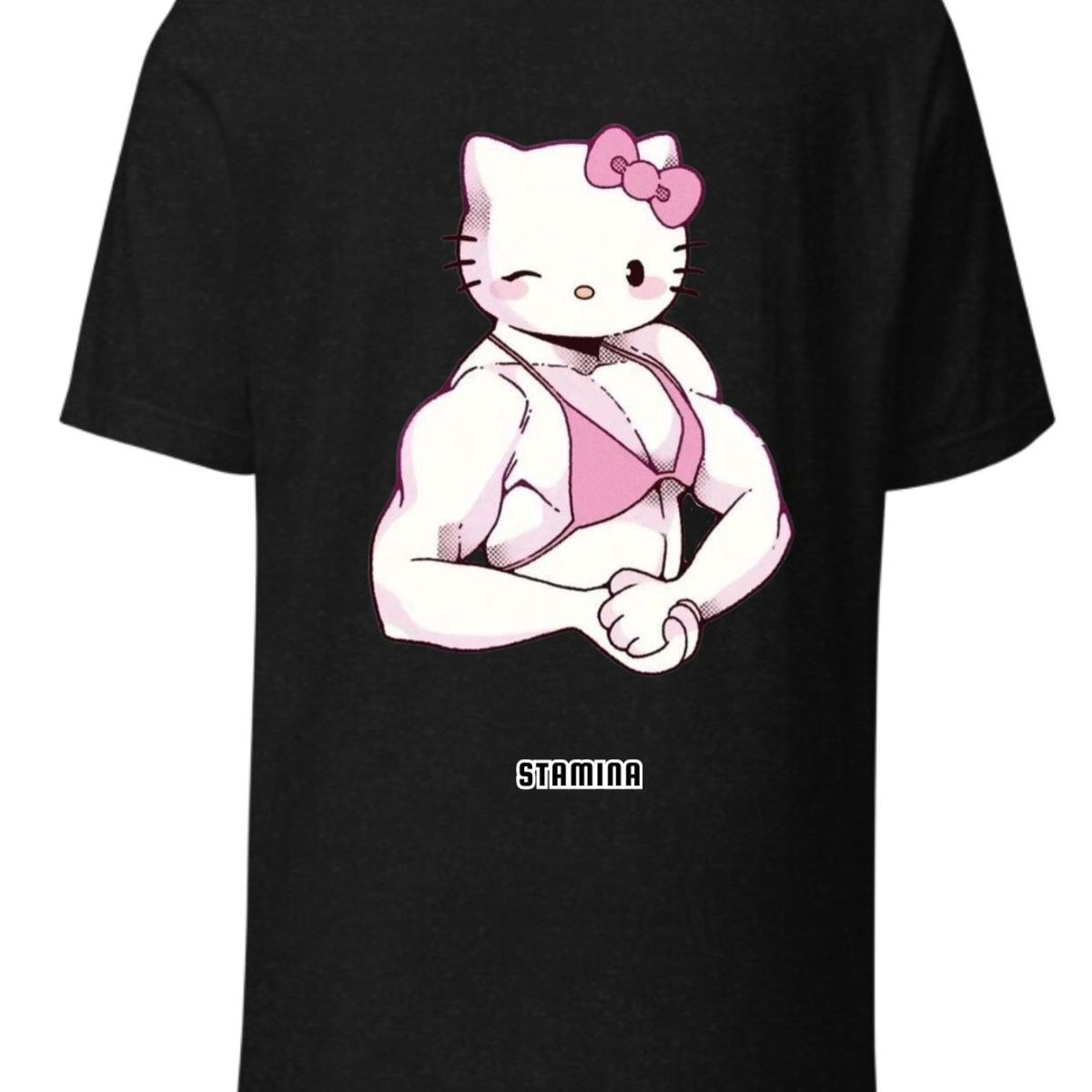 GENERICO - POLO OVERSIZE ROSADO KITTY POWER - POLO PARA EL GYM