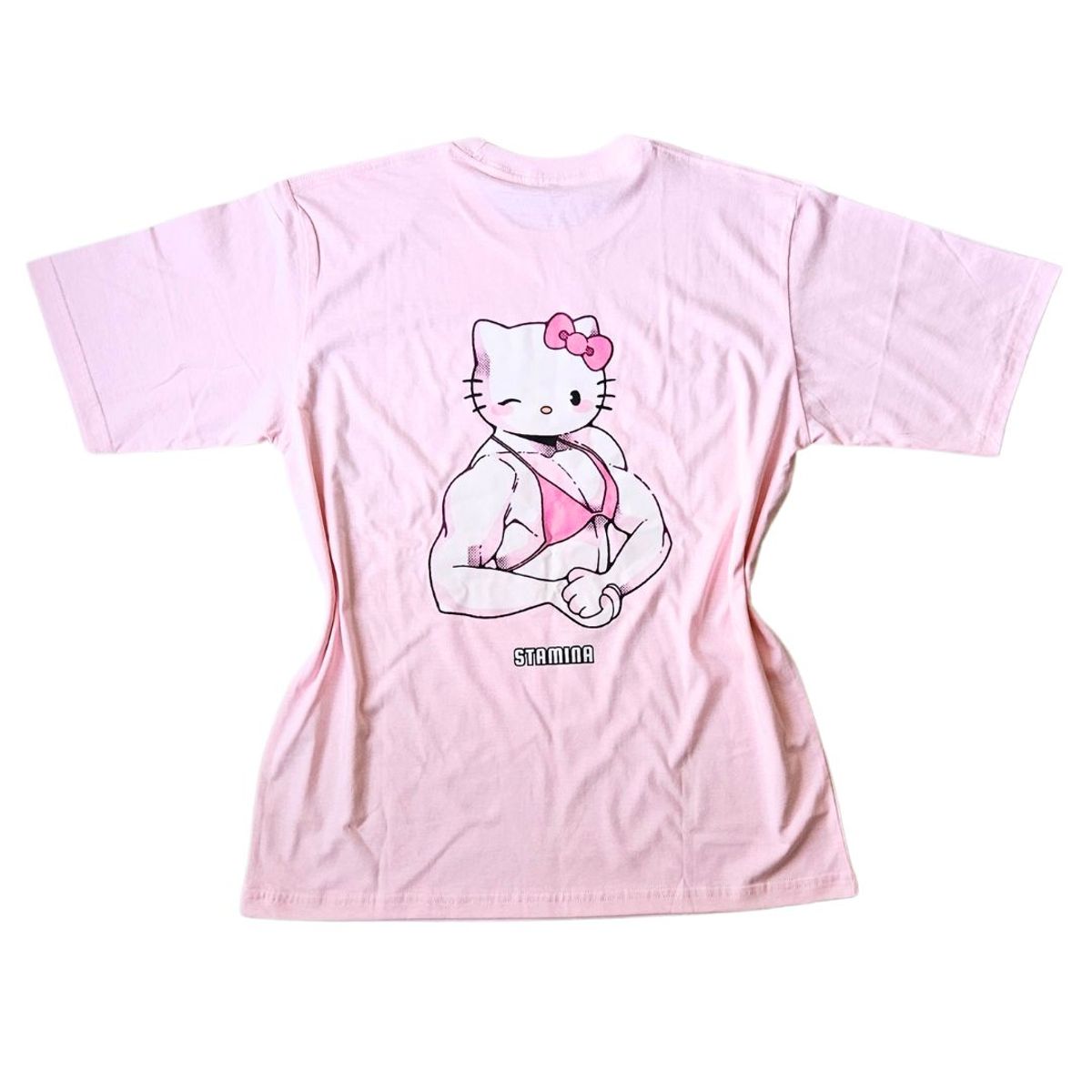GENERICO - POLO OVERSIZE ROSADO KITTY POWER - POLO PARA EL GYM