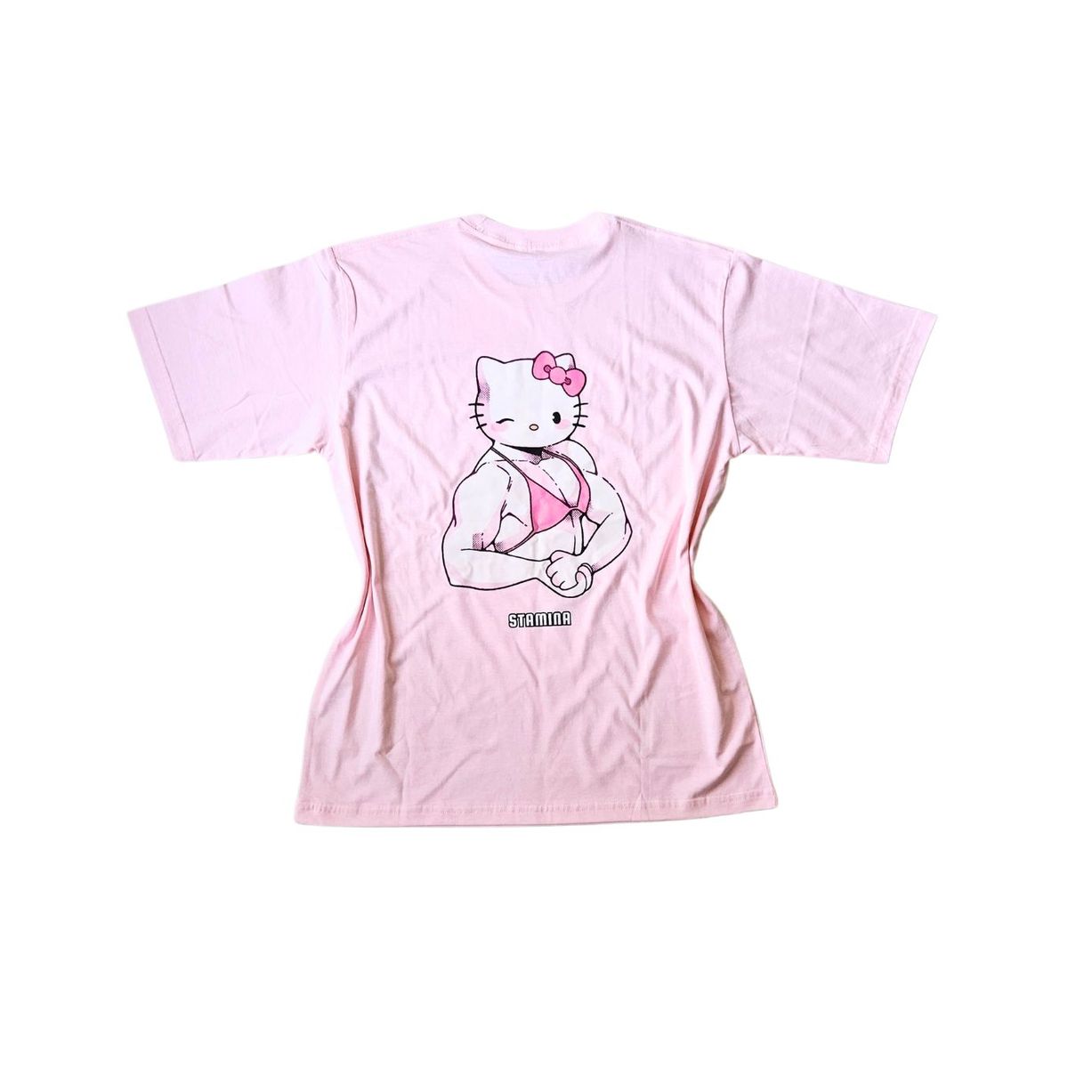 GENERICO - POLO OVERSIZE ROSADO KITTY POWER - POLO PARA EL GYM