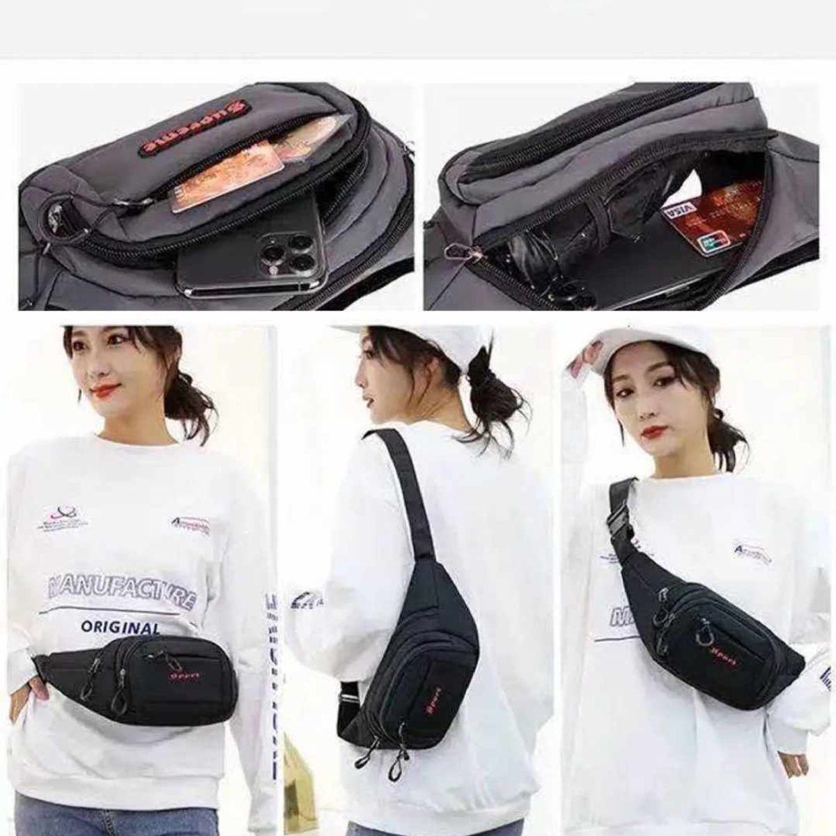 GENERICO - Cangurera Hombre Riñonera Deportiva Sport Alta Calidad Deportes CR-03