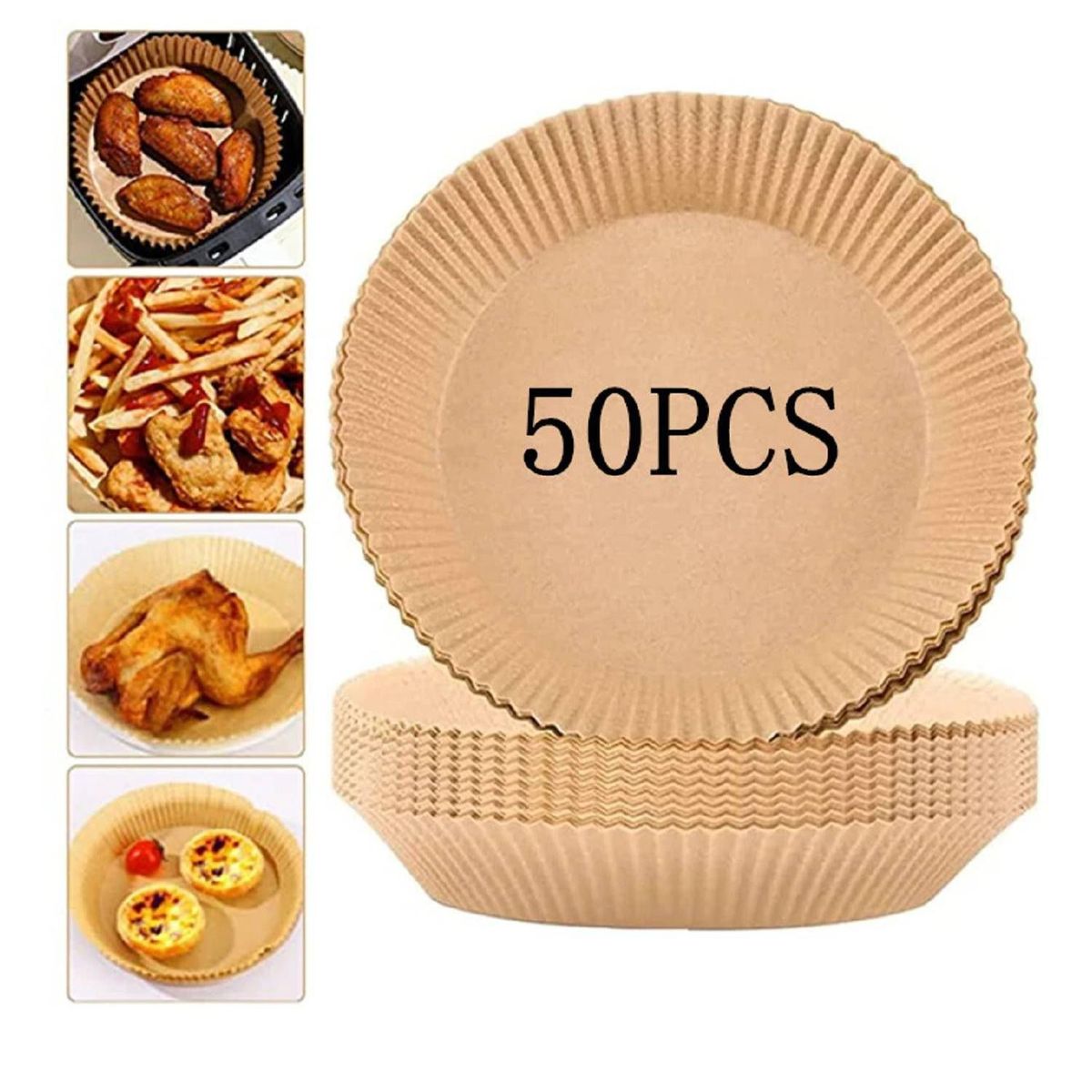 GENERICO - Bandeja de Papel Antiadherente Para Freidora de Aire Pack x 50