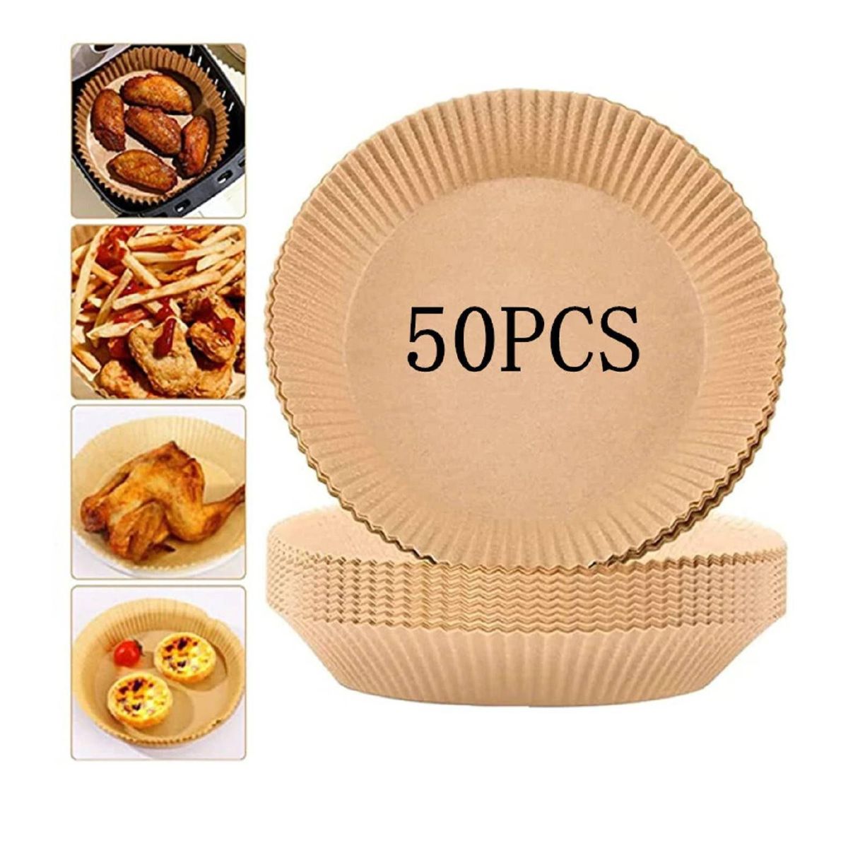 GENERICO - Bandeja de Papel Antiadherente Para Freidora de Aire Pack x 50