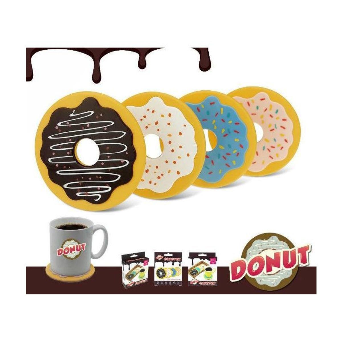 RETRO - Posavasos en forma de dona donut