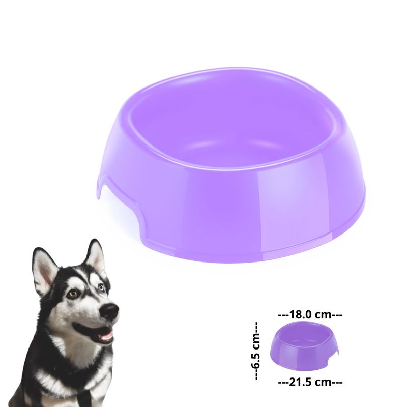 GENERICO - PLATO PARA MASCOTA ESTAMPADO PERRO LILA