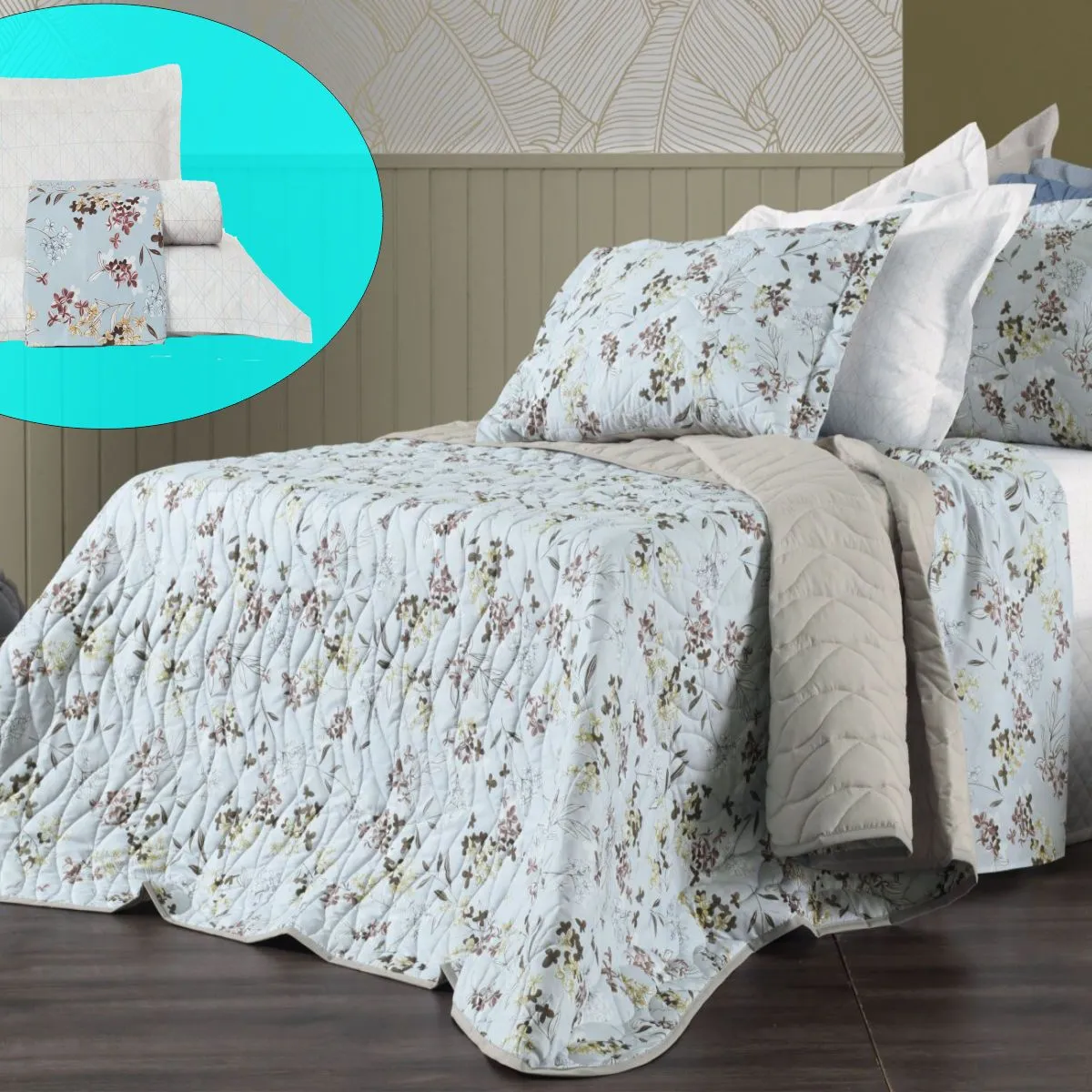 ALTENBURG - cubrecama satinado  1.5 Plz - NECTAR