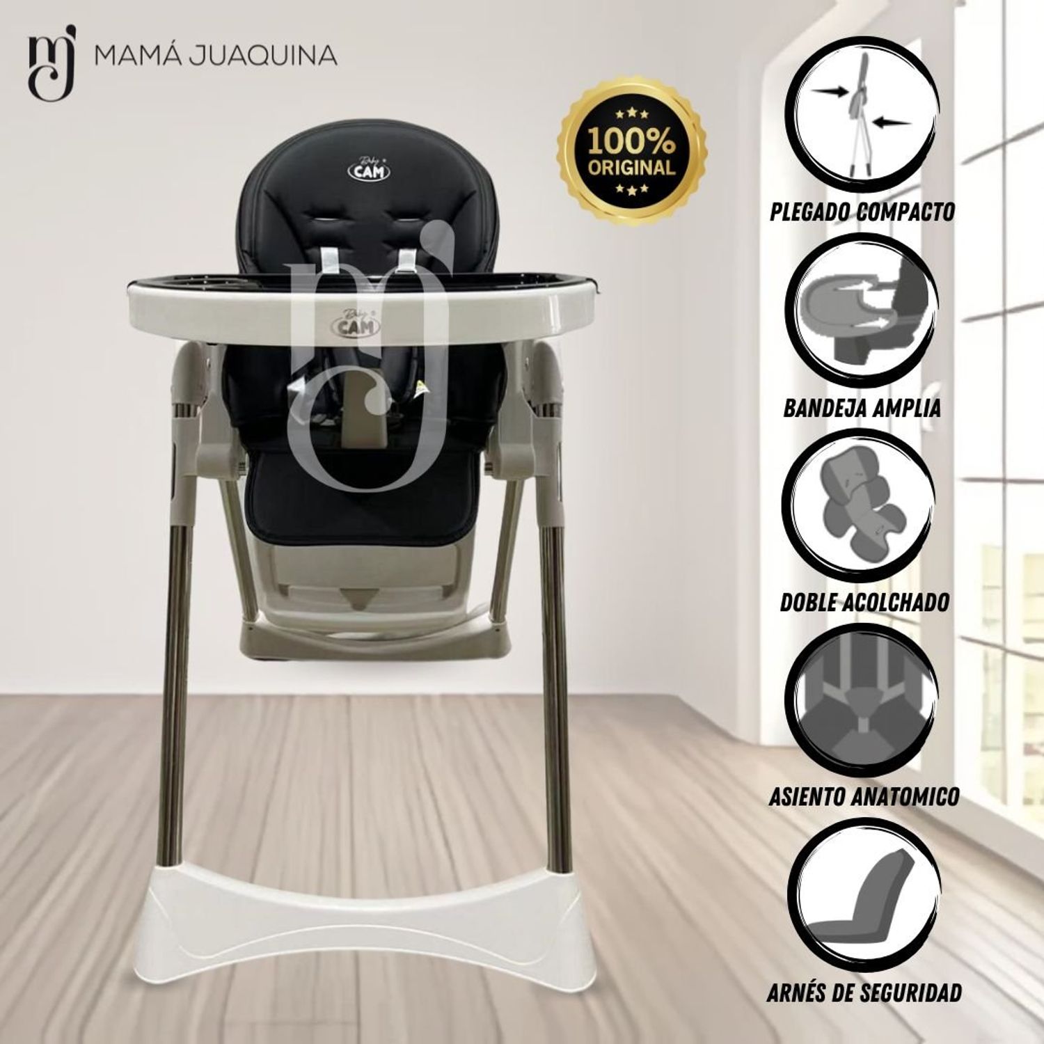 Silla de Comer Graduable Bambino «SILVESTRE» Black Sodimac Perú