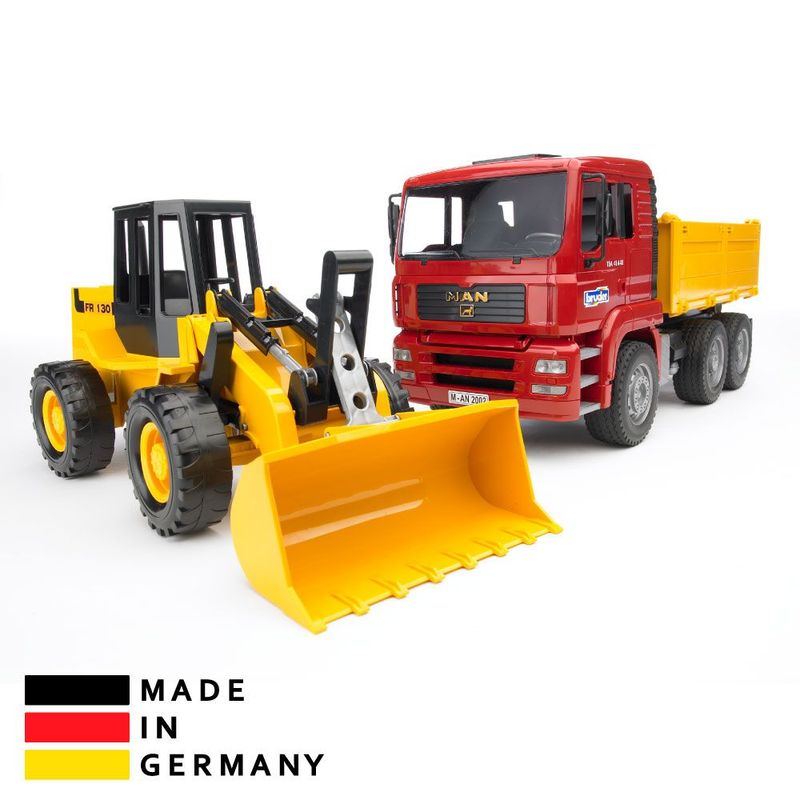 BRUDER - Juguete Camión Volquete Tolva Man con Tractor Bruder 02752