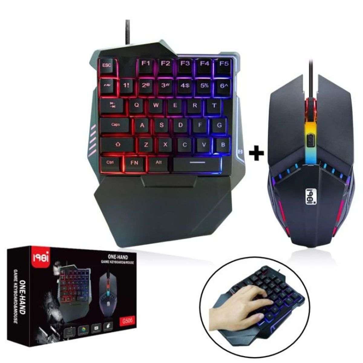 GENERICO - KIT GAMER TECLADO MAS MOUSE ONE-HAND G506
