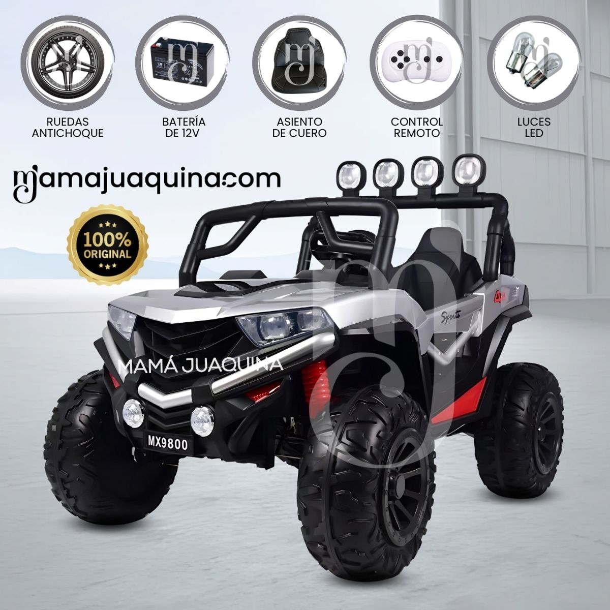 KING - Carro a Batería 4 x 4 King «UTV VOLTAGE» Todo Terreno Gray