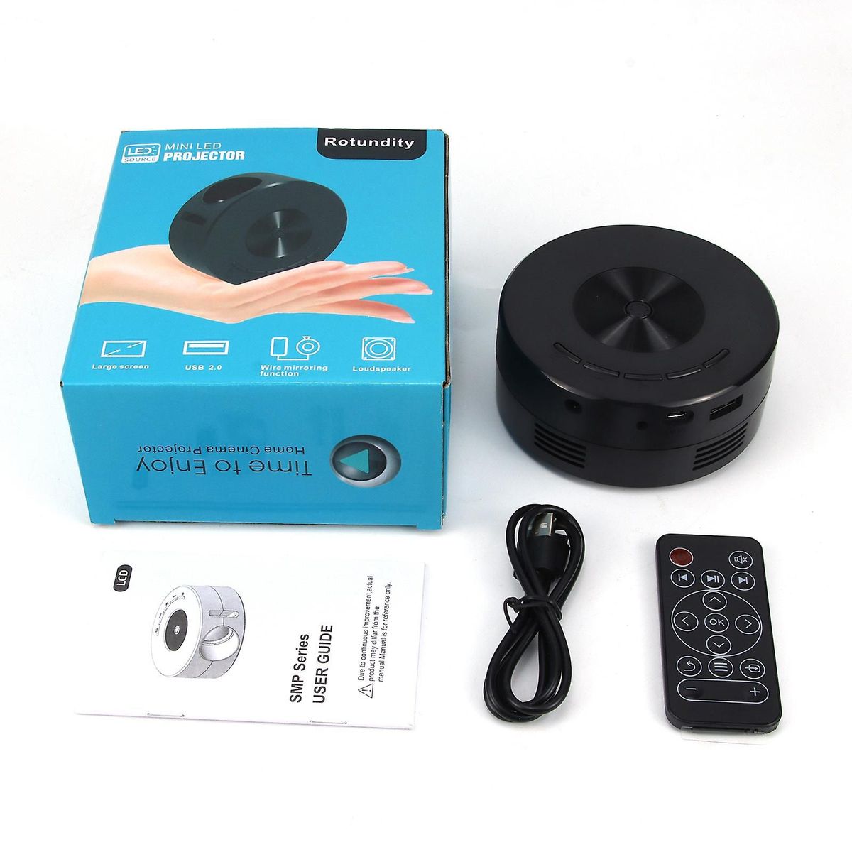 GENERICO - MINI  PROYECTOR  LED  PORTATIL ROTUNDITY  YT200