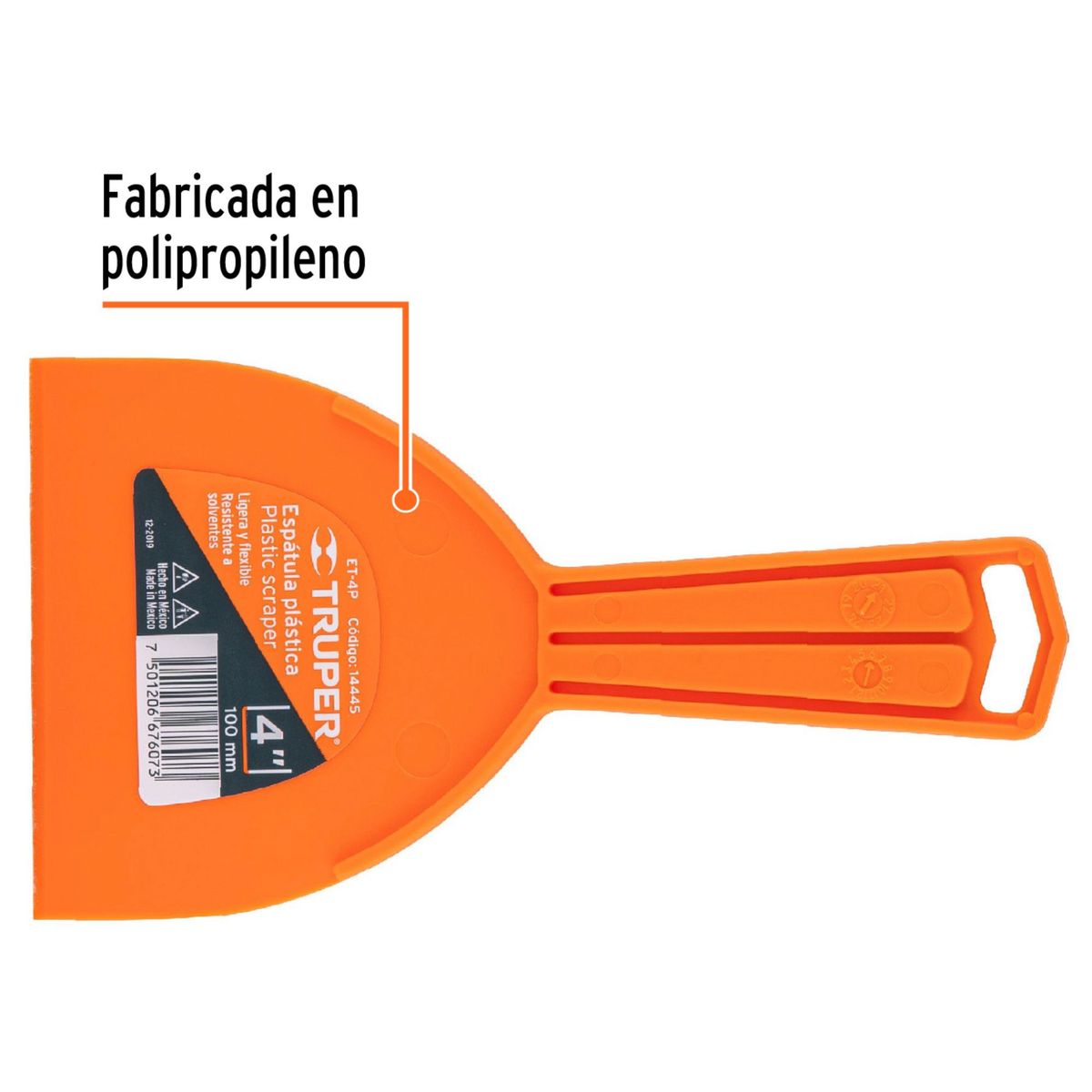 TRUPER - Espátula para estucado de pvc 4 pulgadas Truper