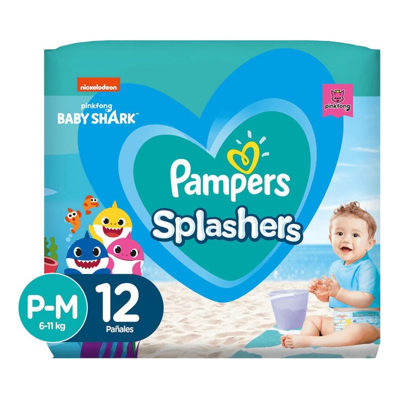 PAMPERS - Pañales para Piscina Pampers Splashers Talla P-M 12 Unidades