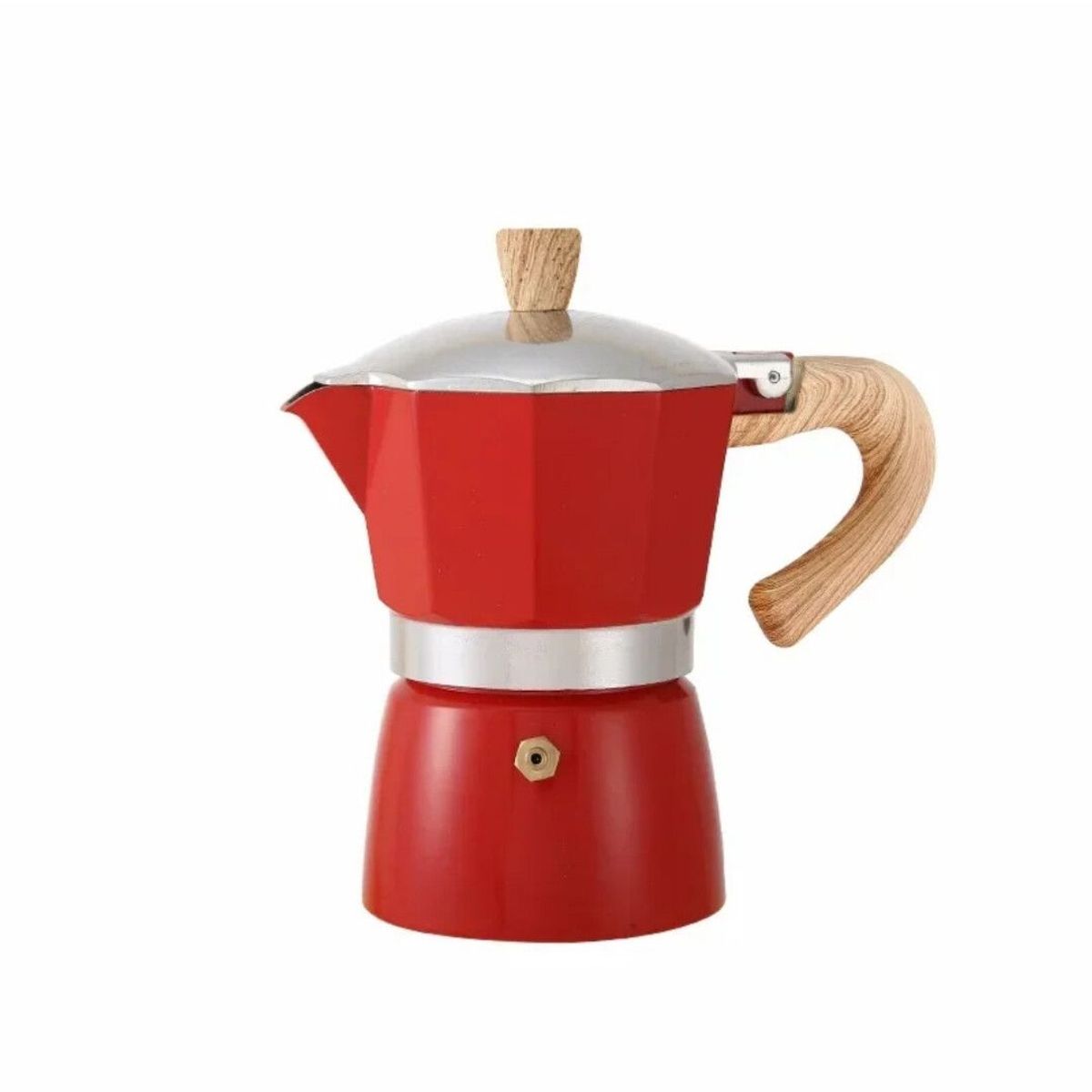 GENERICO - Cafetera Modelo Italiana 3 Tazas Roja