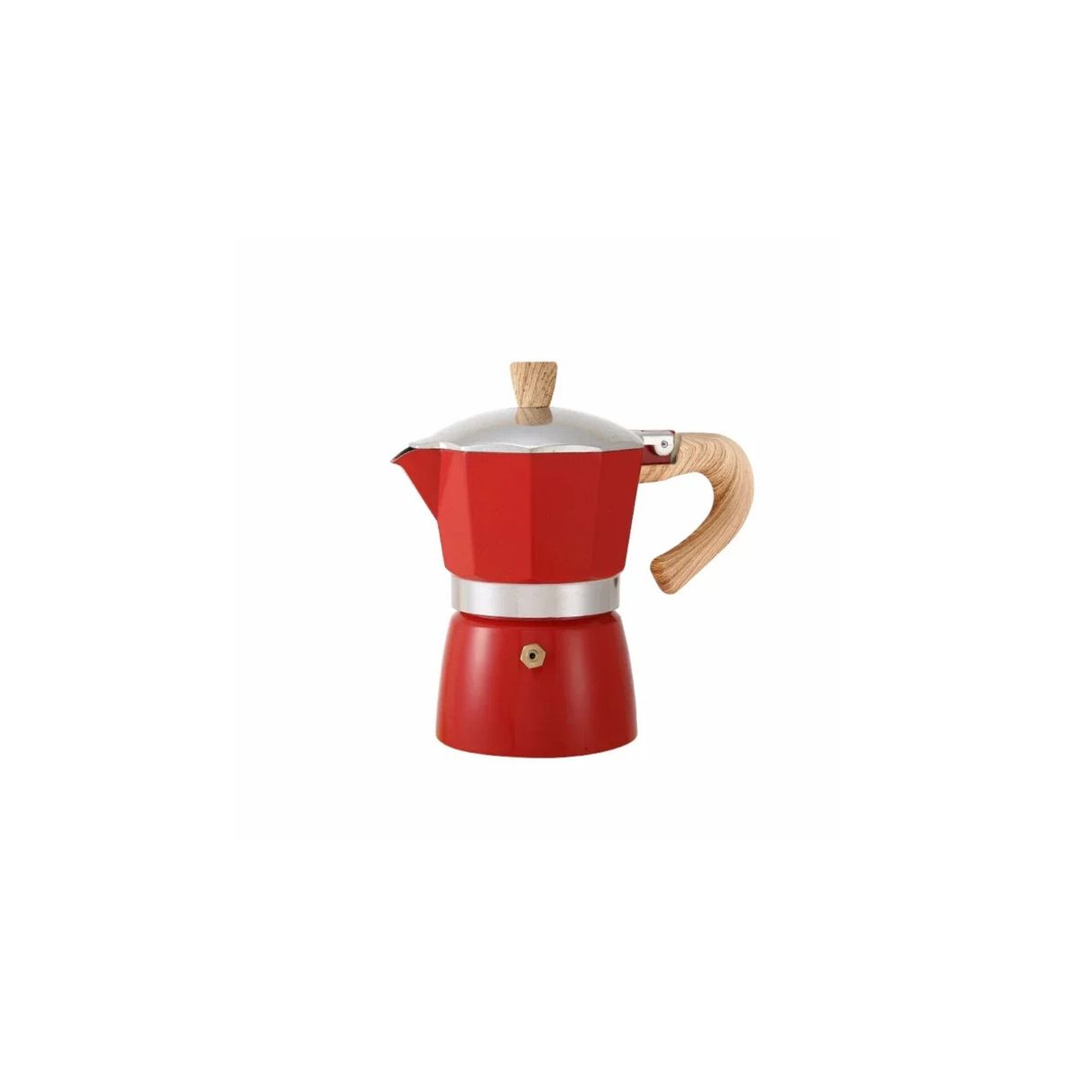 GENERICO - Cafetera Modelo Italiana 3 Tazas Roja