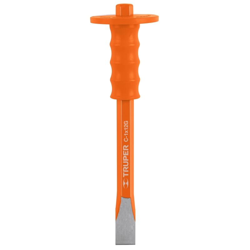 TRUPER - Cincel Plana 1 x 12" con grip ergonómico antivibración, Truper