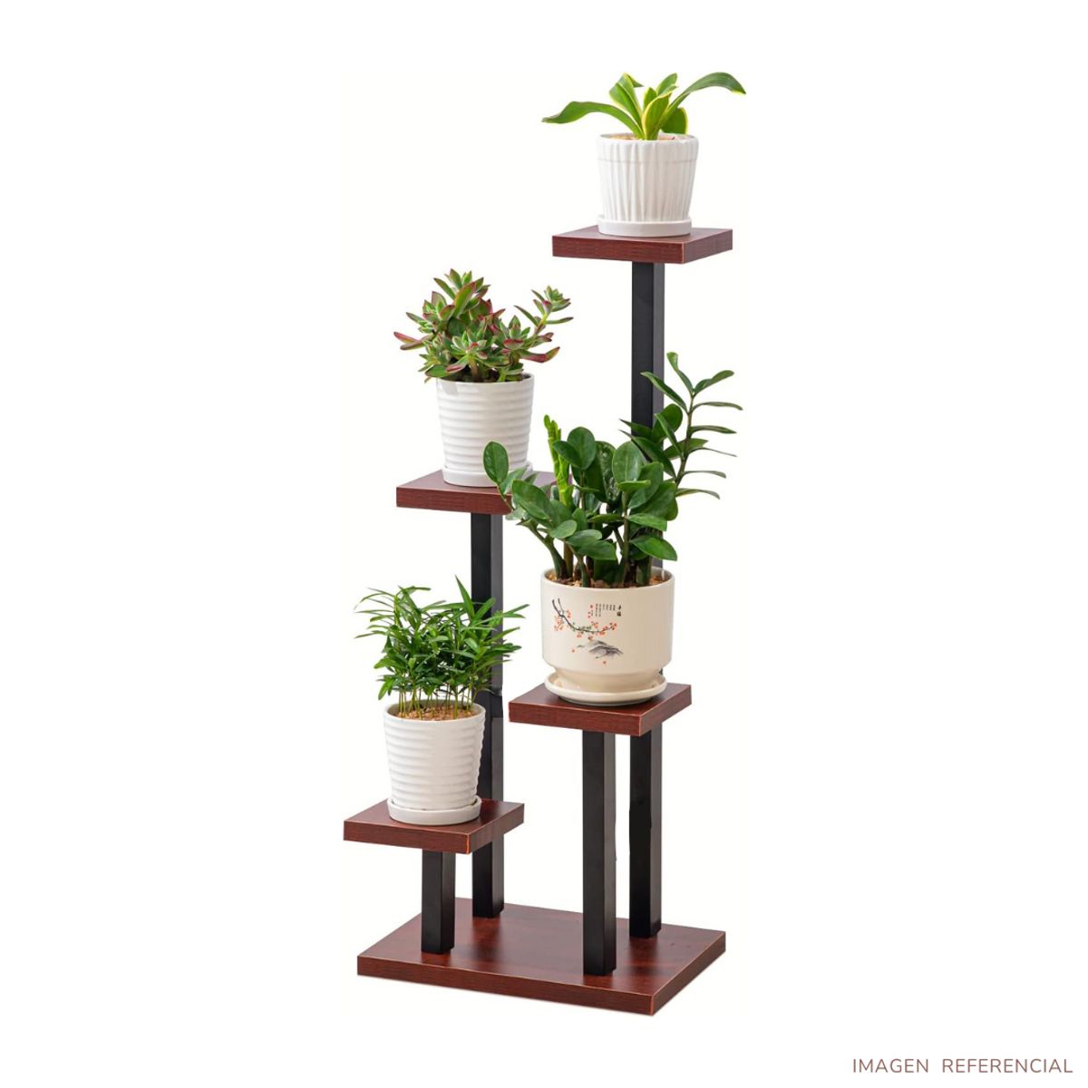 INSPIRA MARKET - Porta Macetas de Melamina Negro