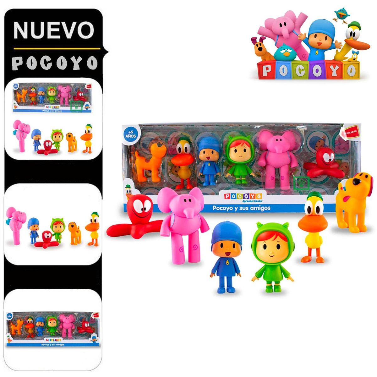 POCOYO - Set de Figuras Articulables Pocoyo y sus Amigos 6pcs