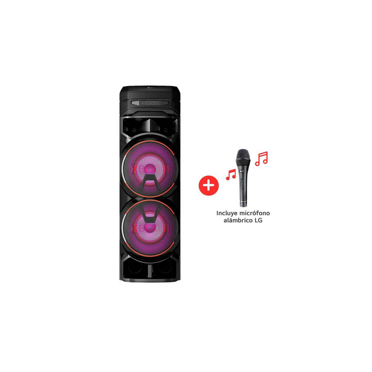 LG - Torre de Sonido LG XBOOM RNC9 Bluetooth Karaoke más Micrófono - Negro