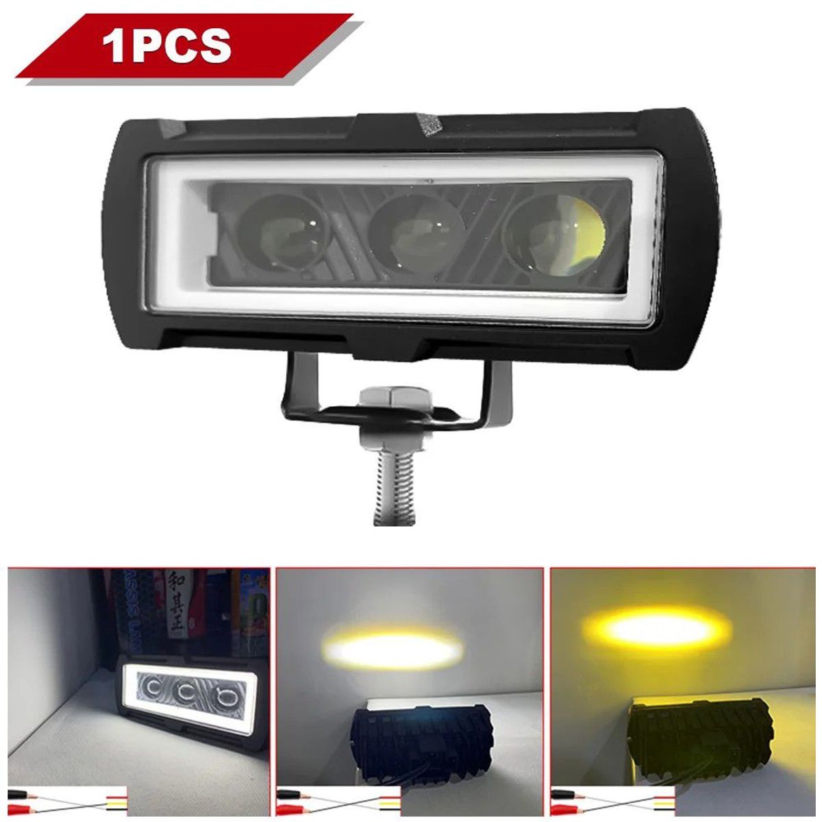 Faro Led Neblinero Rectangular Triple Lupa Dual Origen 1pcs, marca JET - Foto Principal