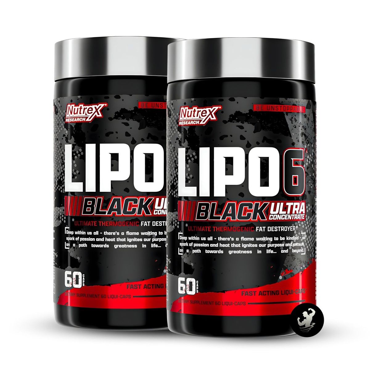 NUTREX RESEARCH - Pack x 02 Lipo 6 Black Ultra Concentrate 60 caps