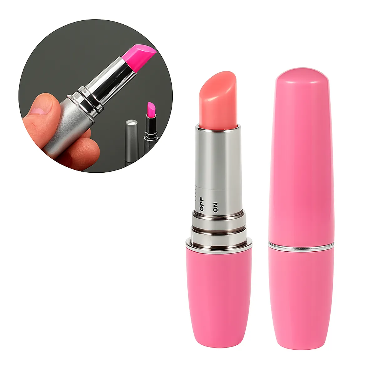 BUYPAL - Vibrador Lipstick Consolador Clitoris Juguete Sexual Pink