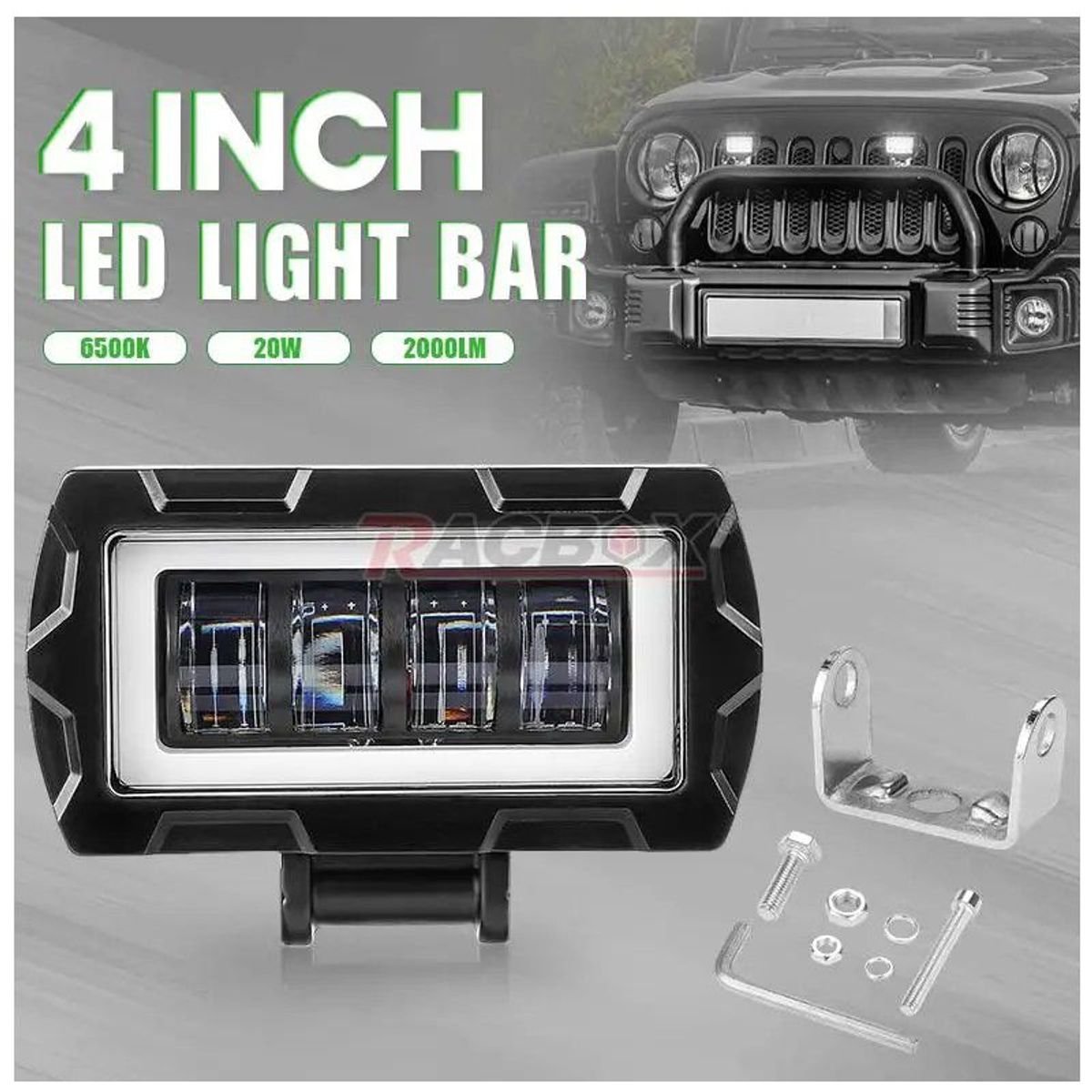 JET - Par de Faros 8 Led Luz Blanco y Ambar con Ojo de Ãngel 8D