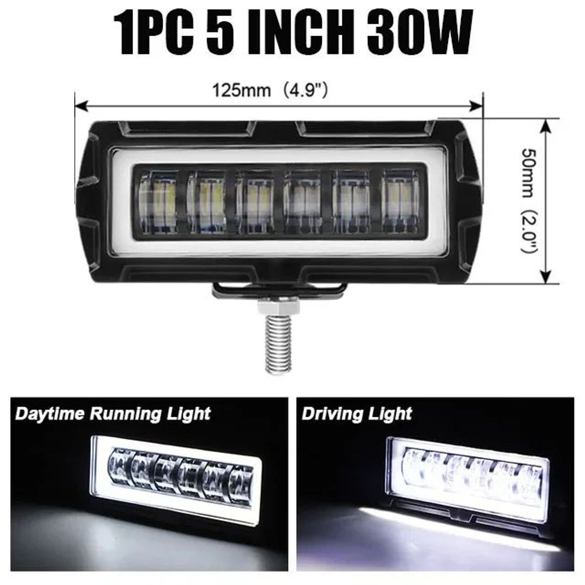 JET - Faro 12 Led Luz Blanco y Ambar con Ojo de Ãngel 9D