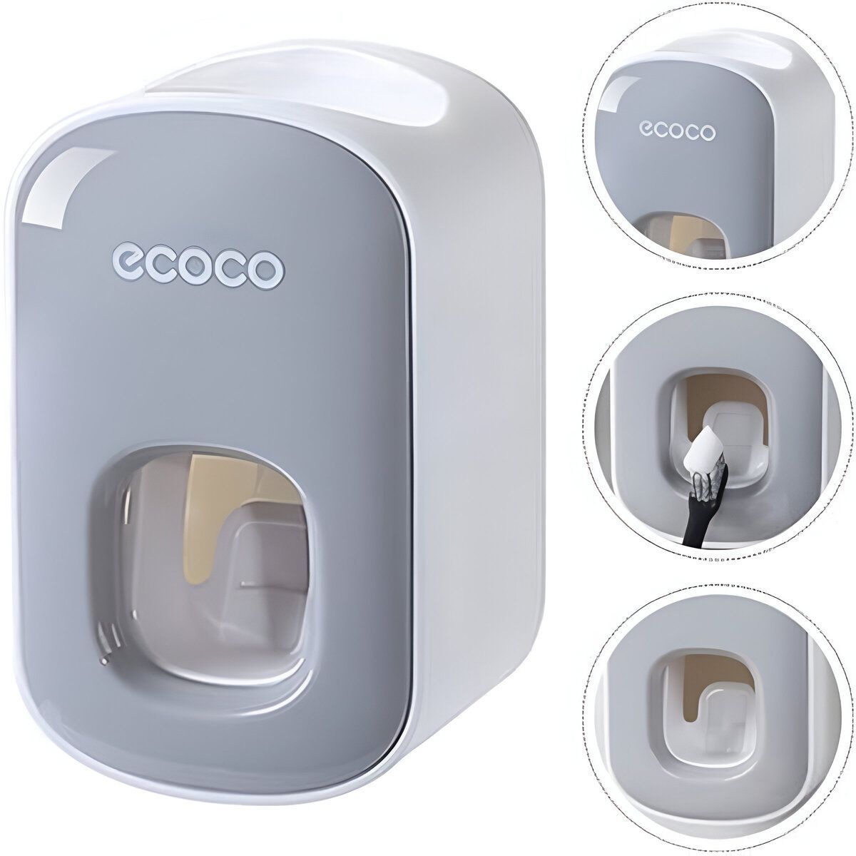 ELMEJORPRECIO - Dispensador De Pasta Dental A Presión Con Adhesivo Gris