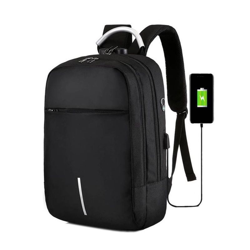 GENERICO - Mochila Antirrobo Impermeable Clave Morral Laptop Usb Negro