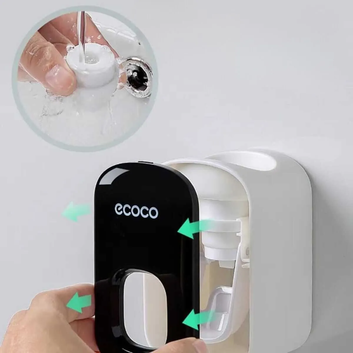 ELMEJORPRECIO - Dispensador De Pasta Dental A Presión Con Adhesivo Negro