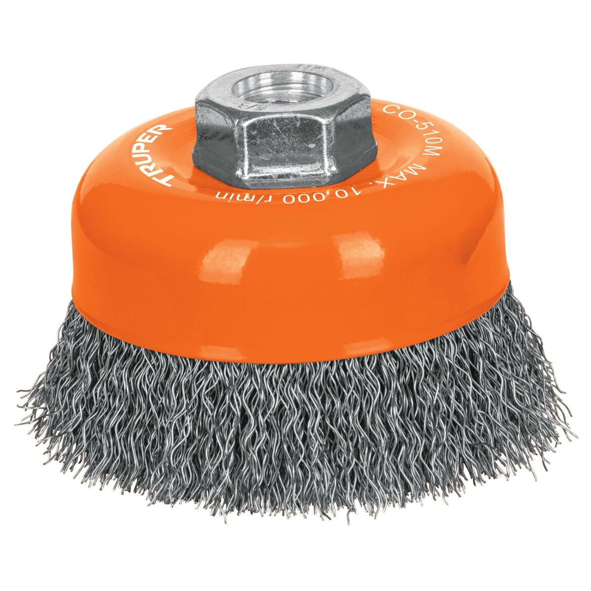 TRUPER - Cepillo metálico Carda copa 4 pulgadas alambre ondulado fino Truper