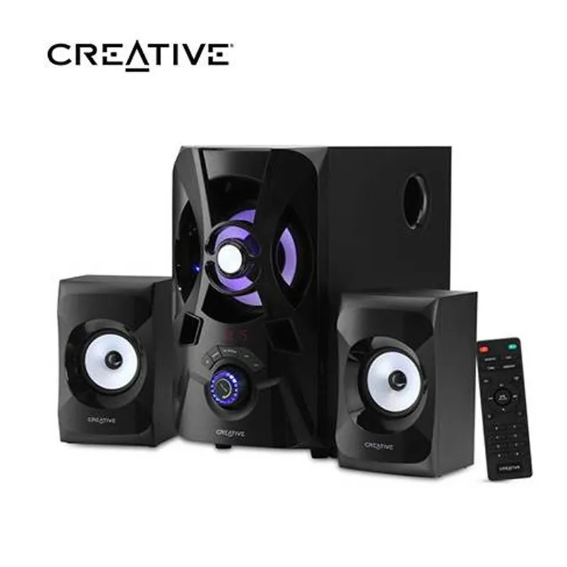 CREATIVE - Parlante Creative E2900 2.1 60w/120w Bt/ Fm/ Usb  220v Luz Led Negro