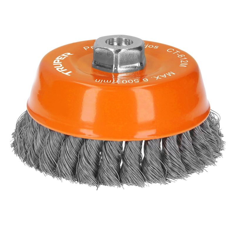 TRUPER - Cepillo metálico Carda tipo copa 5 pulgadas alambre  fino Truper