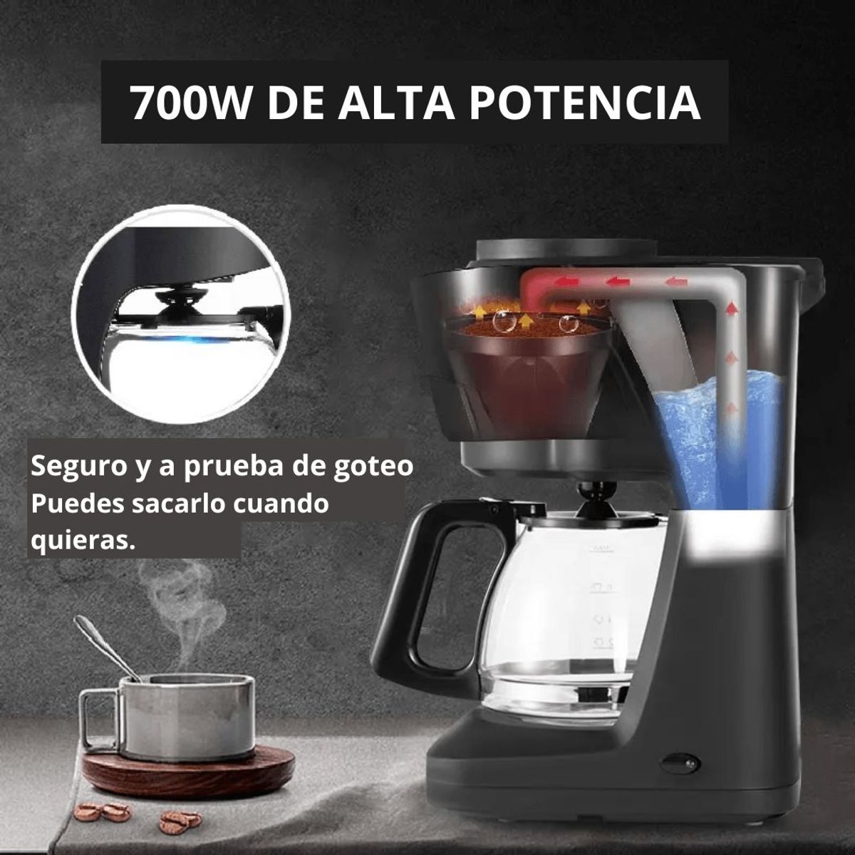 GENERICO - Cafetera Eléctrica Automática de Expreso 700w