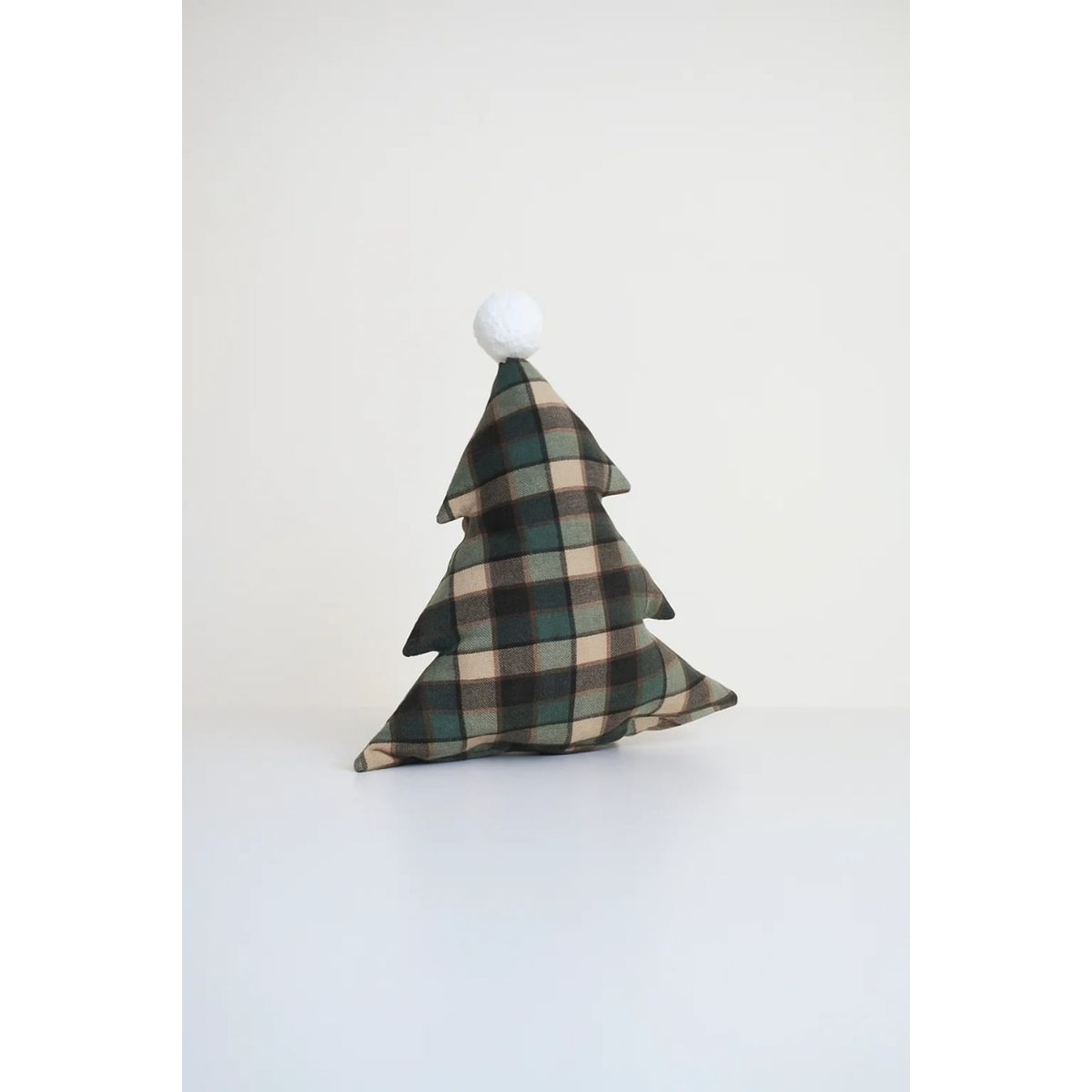 ZALMOHADAS - Cojín Árbol Navideño Cuadrado Verde Pompón 35x40cm