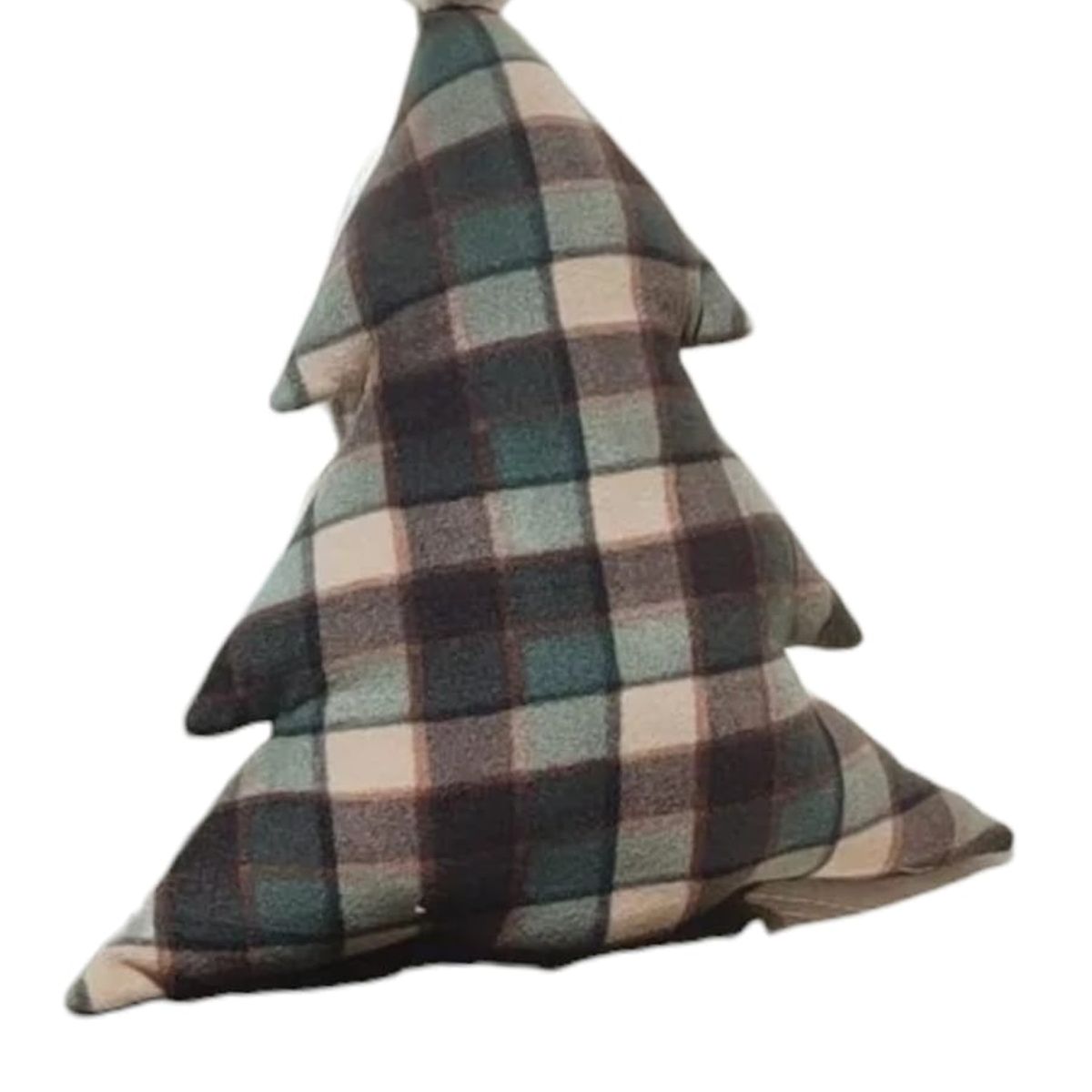 ZALMOHADAS - Cojín Árbol Navideño Cuadrado Verde Pompón 35x40cm