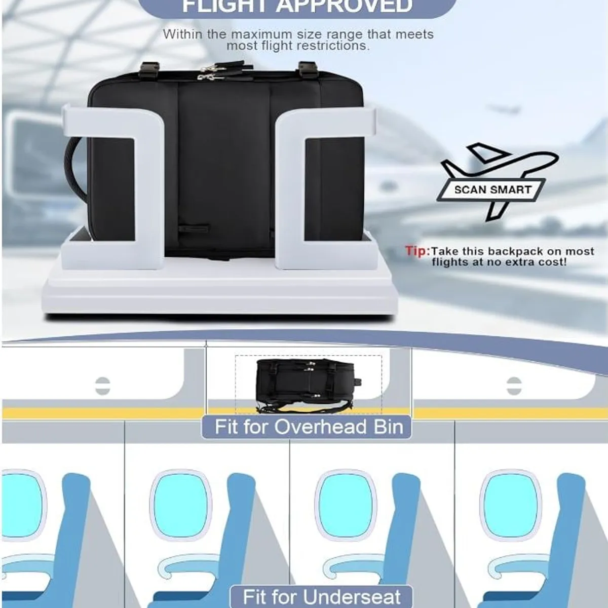 GENERICO - Mochila Viajera para Cabina Premium Negro