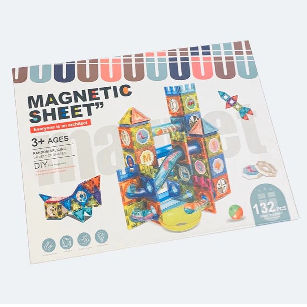 GENERICO - Bloques Magnéticos - 132 Piezas