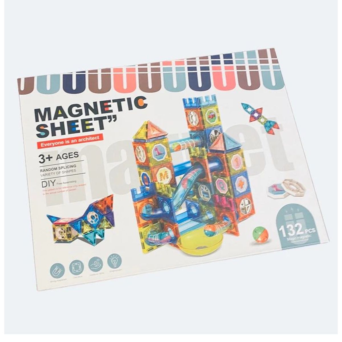 GENERICO - Bloques Magnéticos - 132 Piezas