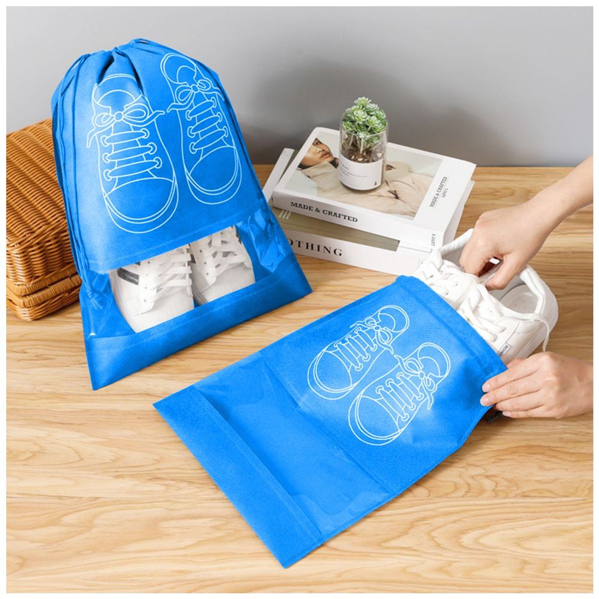 KELLER - Bolsa Organizador Protector de Zapatos para Viaje Celeste BZ3