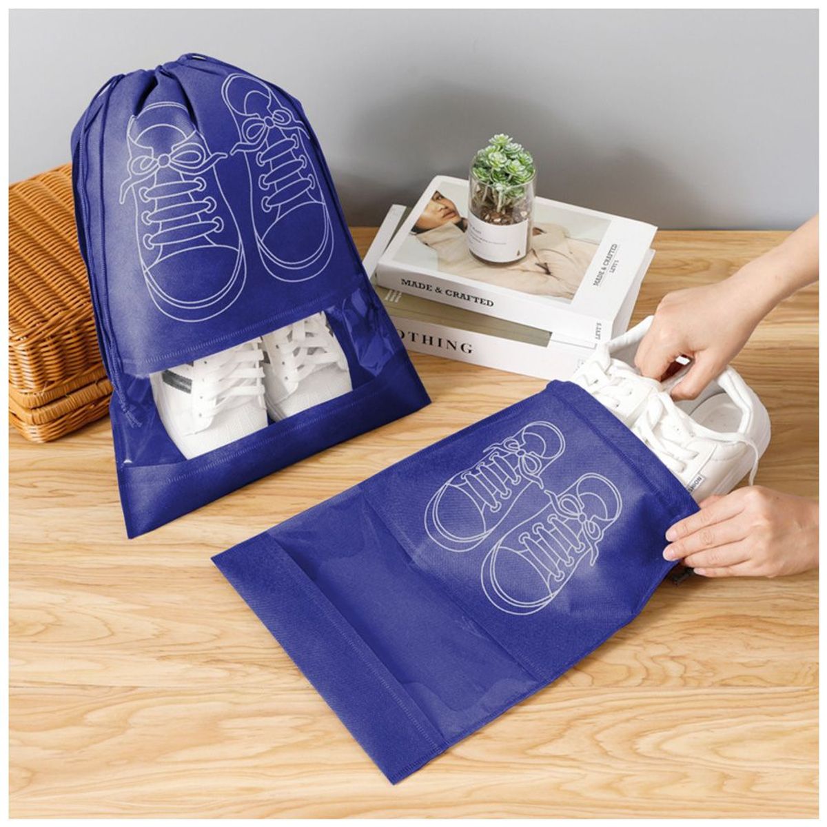 KELLER - Bolsa Organizador Protector de Zapatos para Viaje Azul BZ3