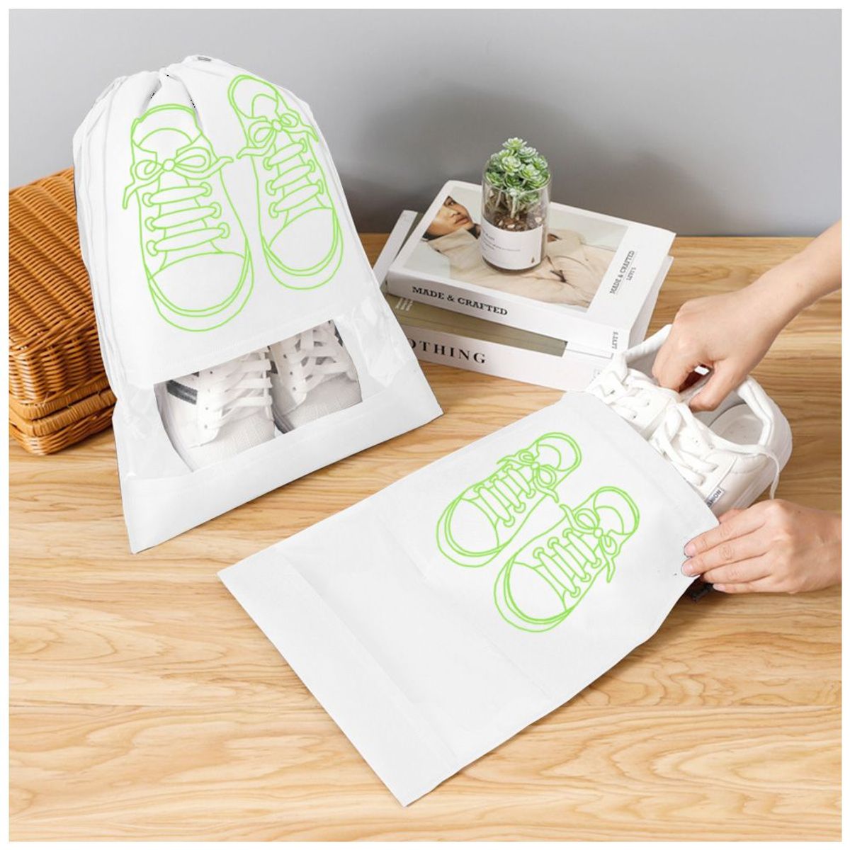 KELLER - Bolsa Organizador Protector de Zapatos para Viaje Blanco BZ3