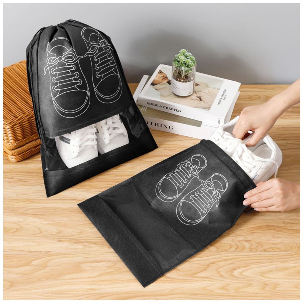 KELLER - Bolsa Organizador Protector de Zapatos para Viaje Negro BZ3