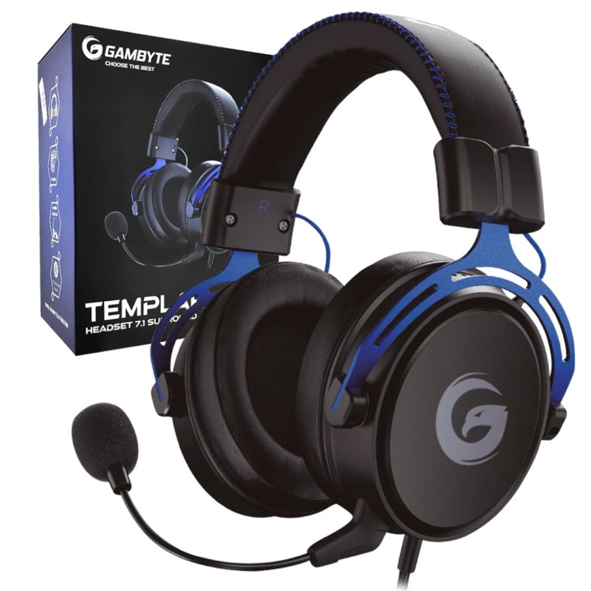 GAMBYTE - AUDIFONO CON MICROFONO GAMER GAMBYTE TEMPLAR 7.1 LED BMBH439AD AZUL
