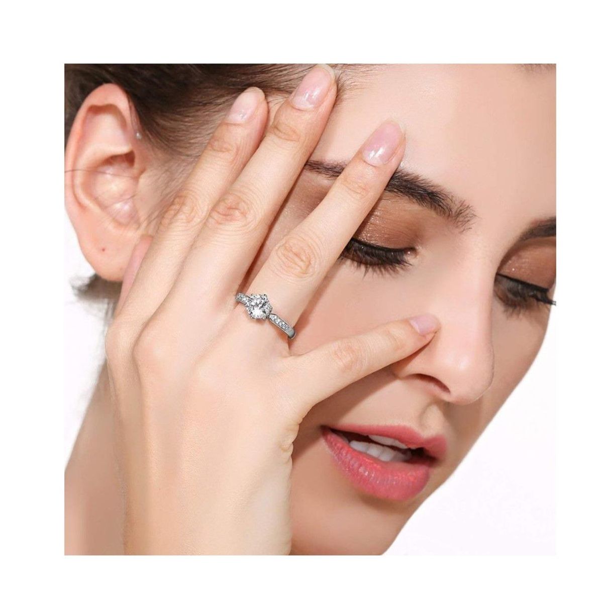 GENERICO - Anillo de Compromiso Imperial Deluxe Bañado en Oro 18K Novia - Genieka