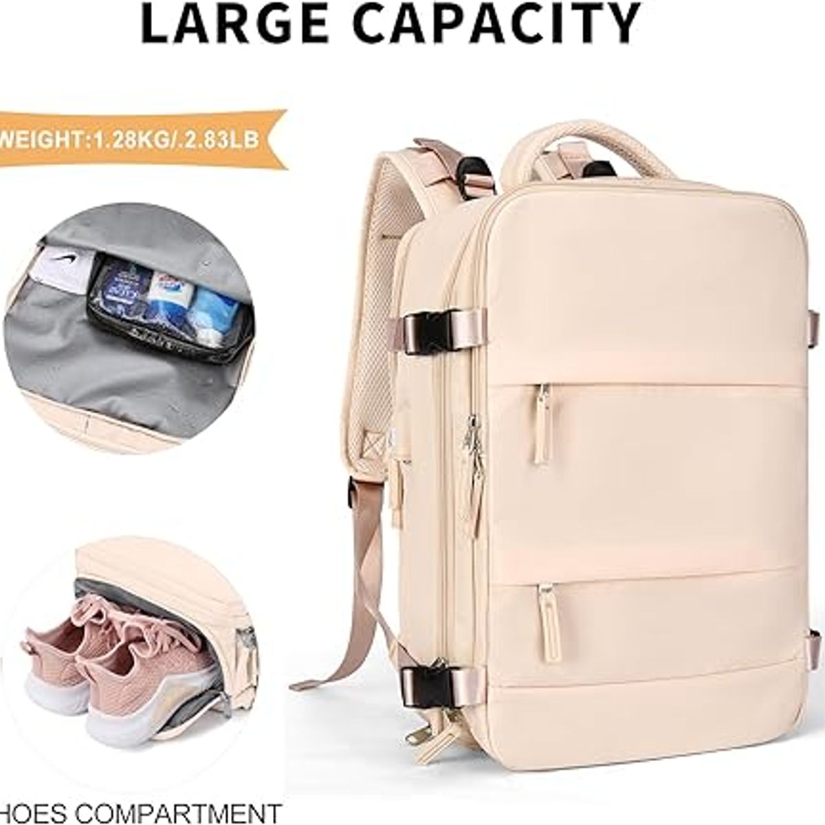 GENERICO - Mochila Viajera de Cabina Premium Beige