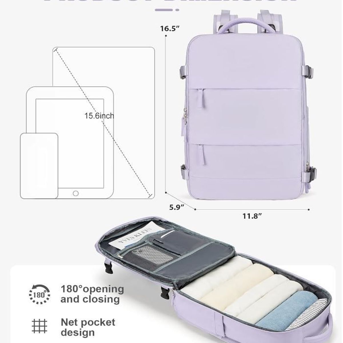 GENERICO - Mochila Viajera de Cabina Premium Morado